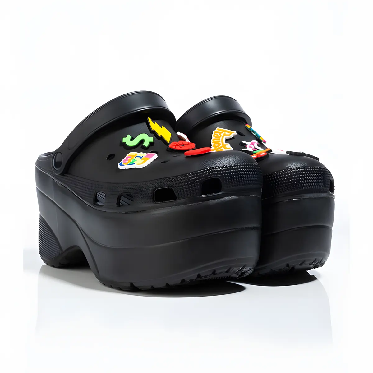 Women’s Leopard Print Wedge Mule Clogs with Ankle Strap