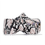 Women’s Leopard Print Wedge Mule Clogs with Ankle Strap