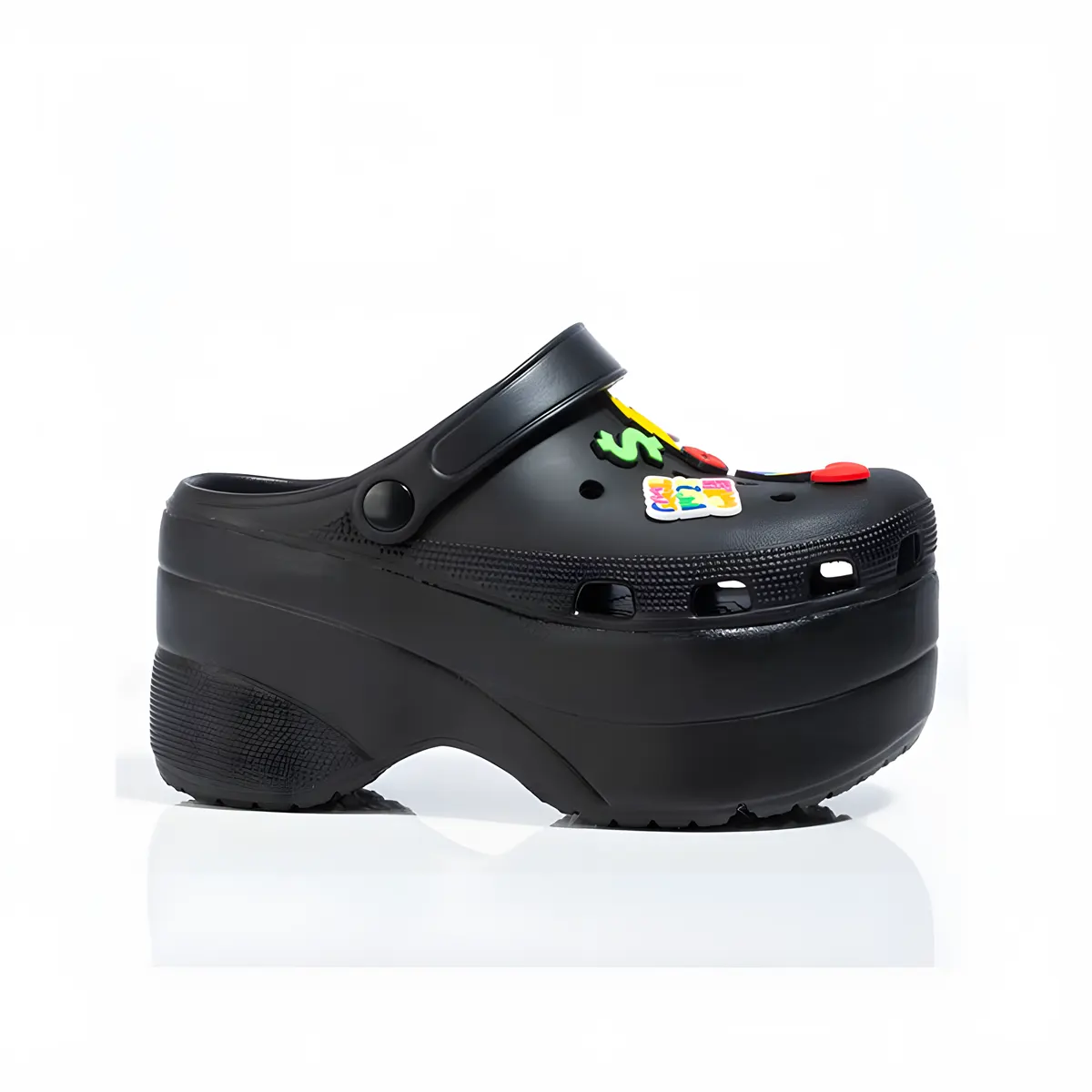 Women’s Leopard Print Wedge Mule Clogs with Ankle Strap