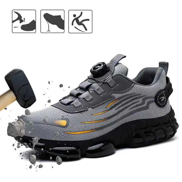 Men’s Steel Toe Breathable Work Shoes with Quick Lacing