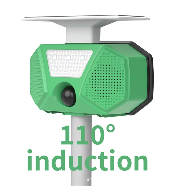 Outdoor Solar Waterproof Ultrasonic Animal Repeller – LED Bird Repellent Device to Deter Squirrels, Wild Boars, Snakes, Birds, Foxes, and Bats