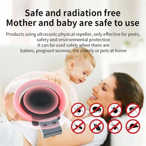 Ultrasonic Pest Repeller Car Indoor USB Repellent Pest Control for Bugs Mice Insects Spiders Mosquitoes